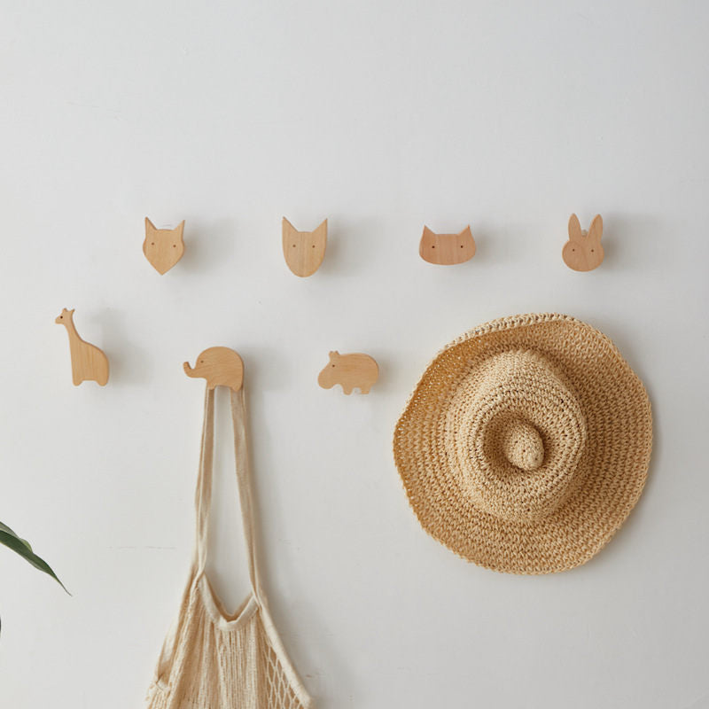 Crochet mural en bois massif