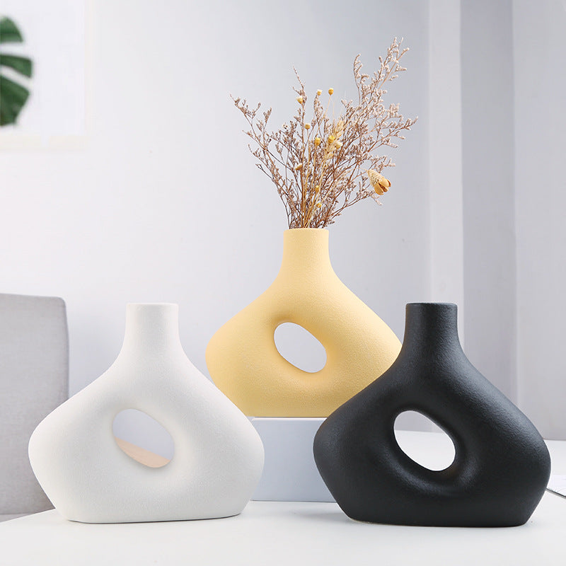 Vase à fleurs nordique en céramique givrée