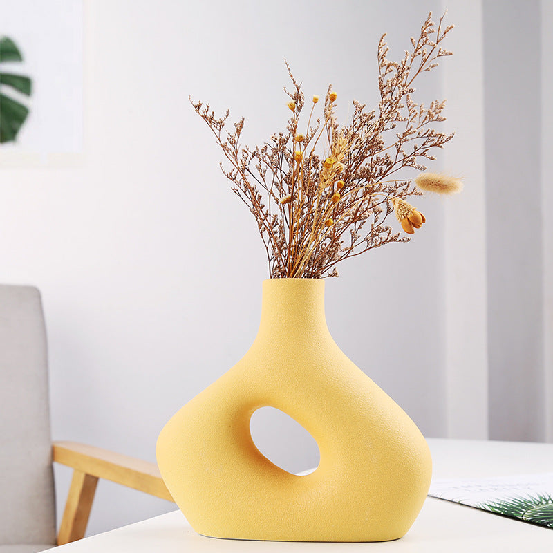 Vase à fleurs nordique en céramique givrée