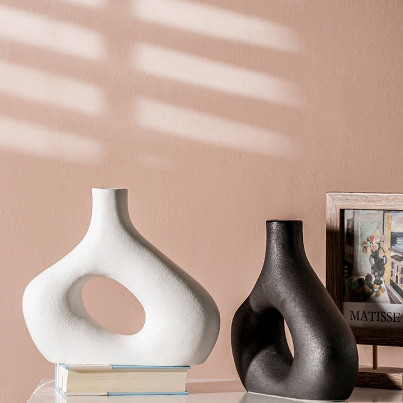Vase à fleurs nordique en céramique givrée