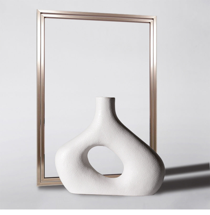 Vase à fleurs nordique en céramique givrée