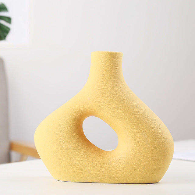 Vase à fleurs nordique en céramique givrée