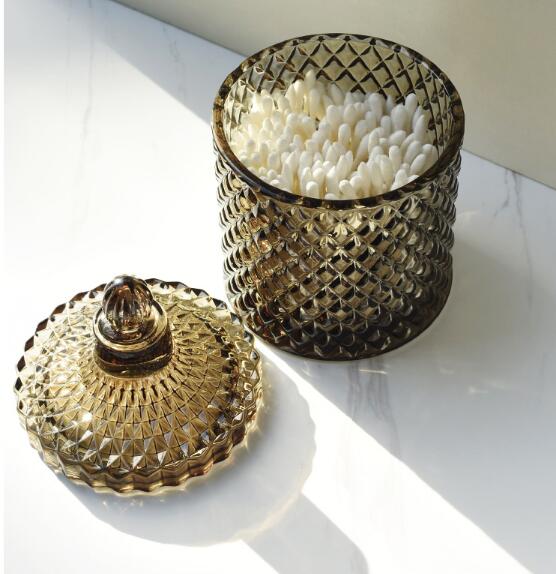 Rangement rétro en verre vert de style nordique