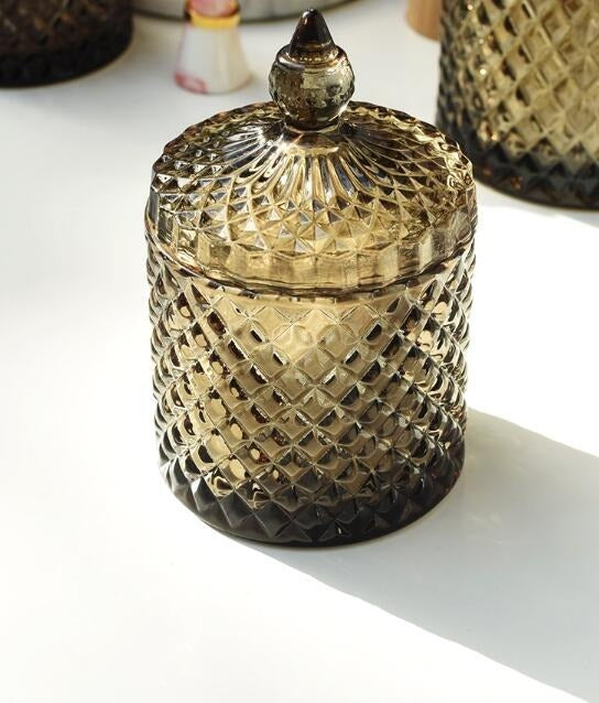 Rangement rétro en verre vert de style nordique