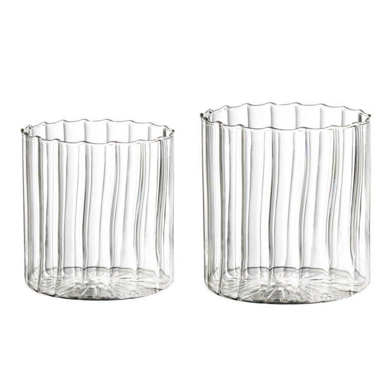 Tasse à thé en verre ondulé résistant à la chaleur