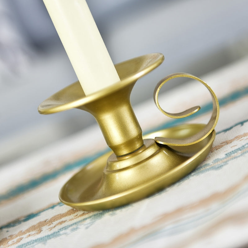 Bougeoir rétro en métal, deux pièces, design classique