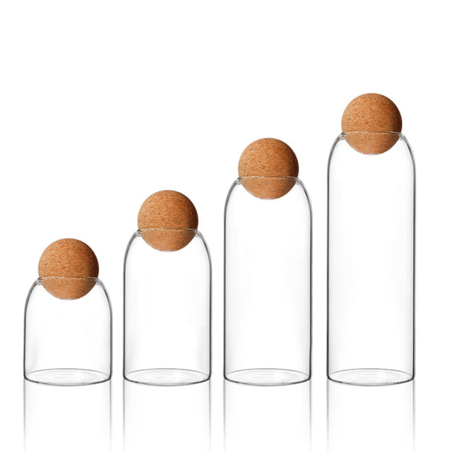 Bouteille de stockage transparente avec bouchon scellé