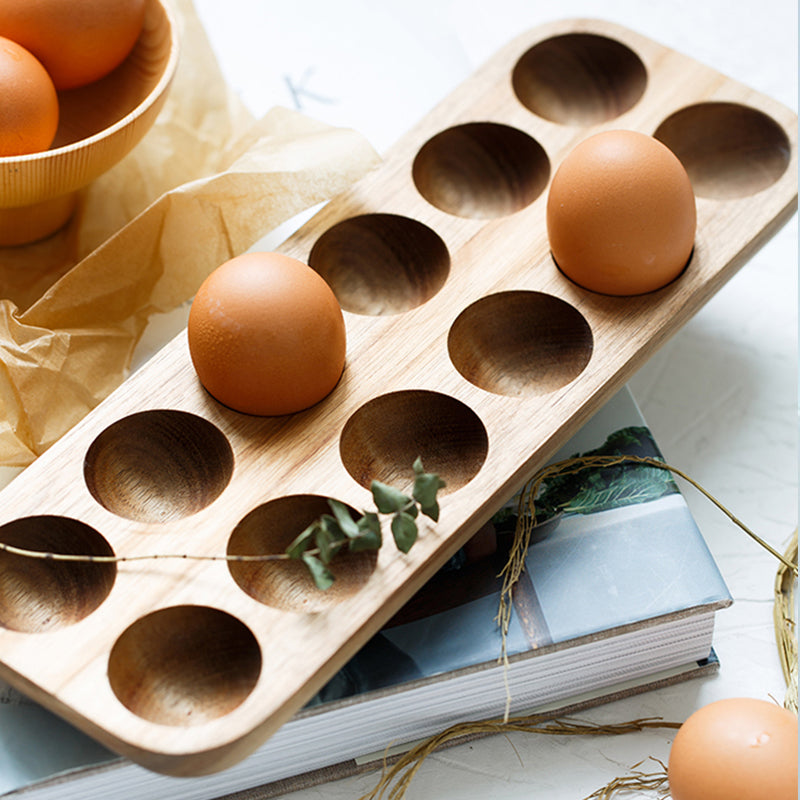 Stockage d'oeufs en bois à double rangée de style japonais