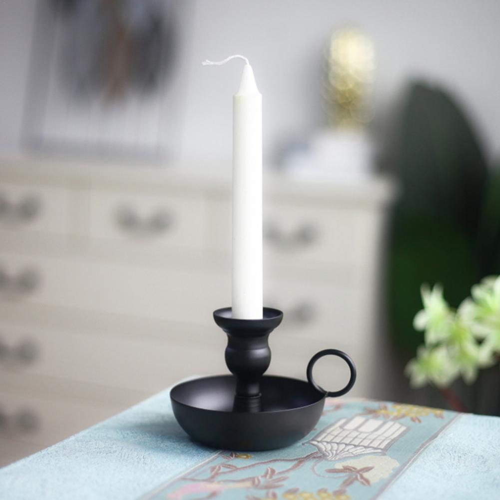 Bougeoir en fer noir vintage