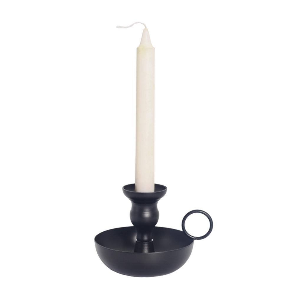 Bougeoir en fer noir vintage