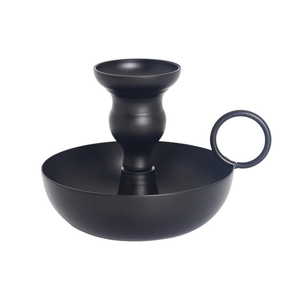 Bougeoir en fer noir vintage