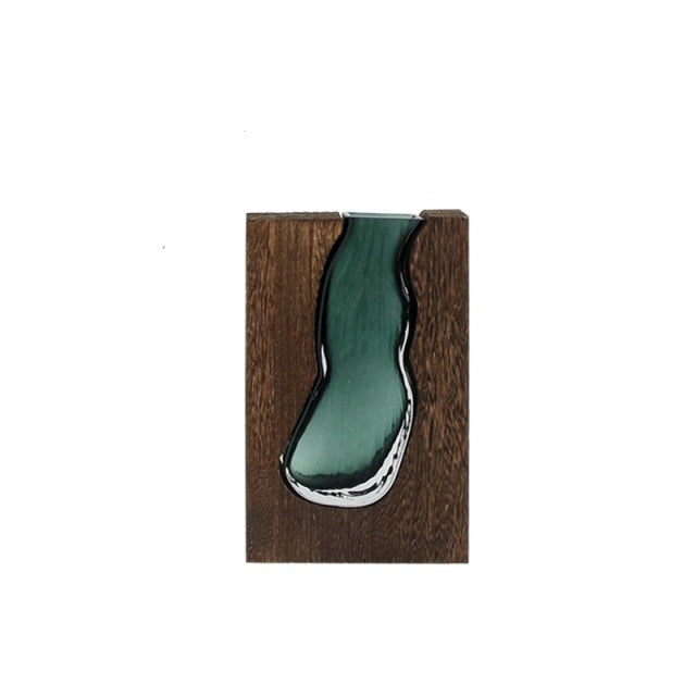 Vase en verre transparent en bois massif Nordic Log