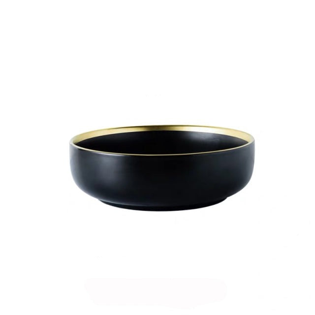 Assiettes plates en porcelaine noire