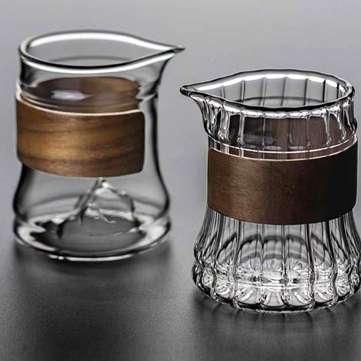 Théière en verre résistant à la chaleur avec poignée en bois