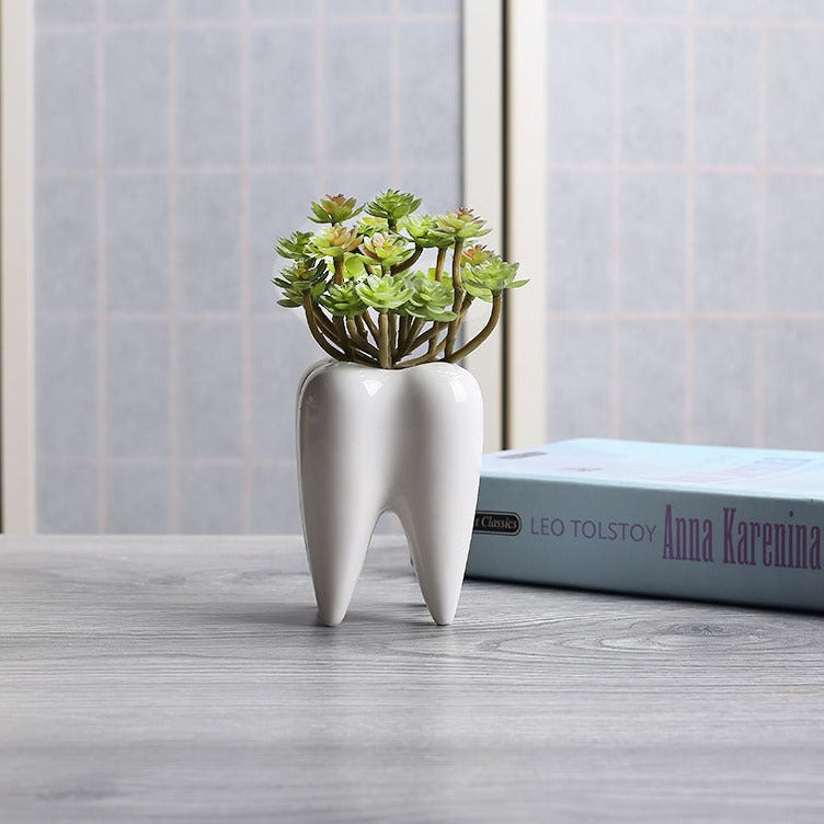 Vase Créatif en Céramique Dentaire Succulentes