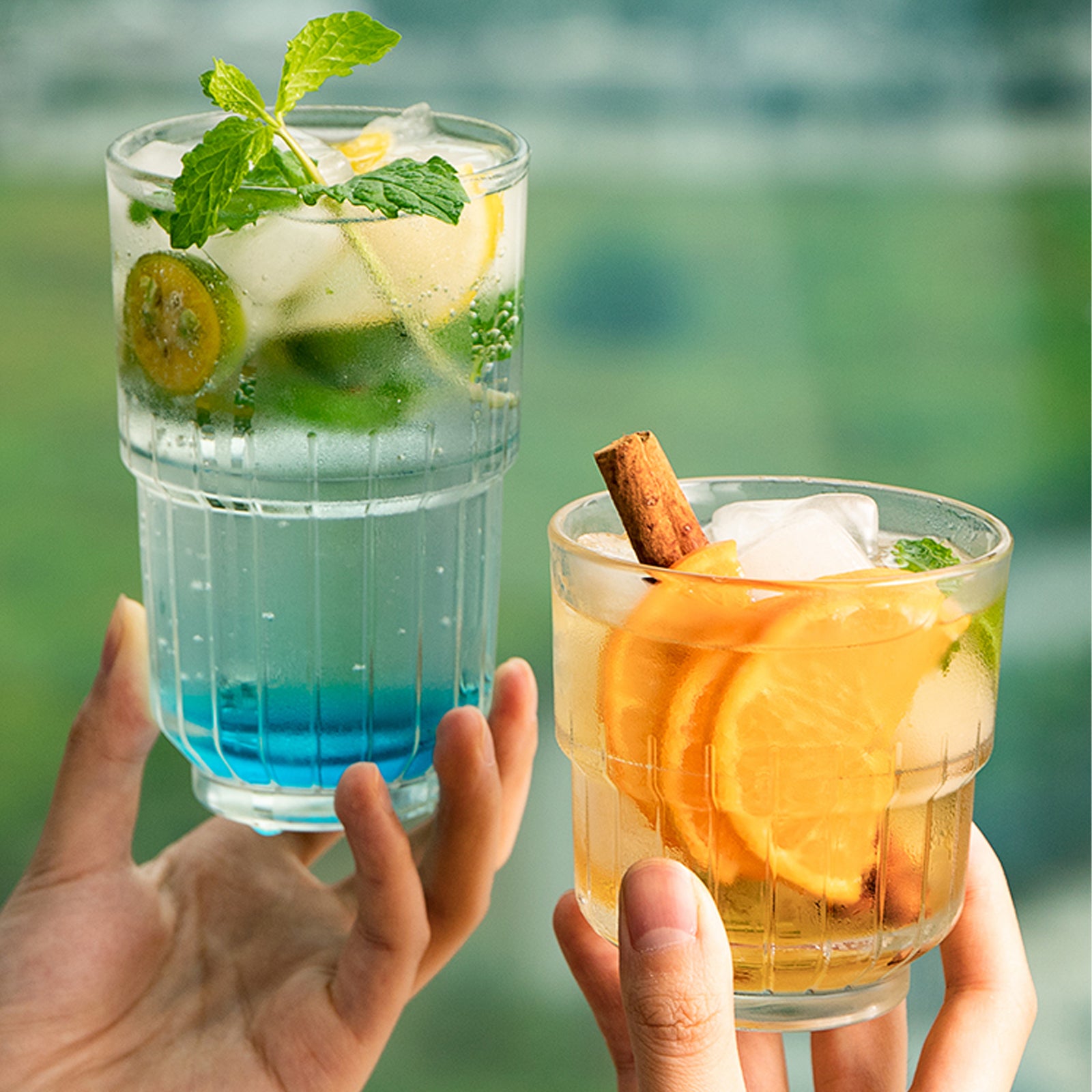 Verres à rayures gaufrées style origami