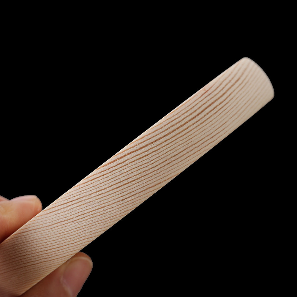 Vase à fleurs en verre avec base en bois