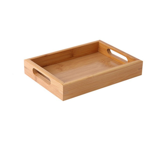 Plateau à Thé Rectangulaire en Bois Bambou