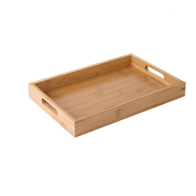 Plateau à Thé Rectangulaire en Bois Bambou