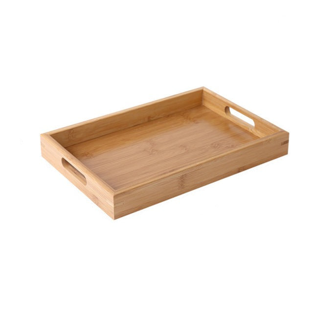 Plateau à Thé Rectangulaire en Bois Bambou