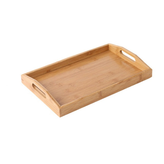 Plateau à Thé Rectangulaire en Bois Bambou