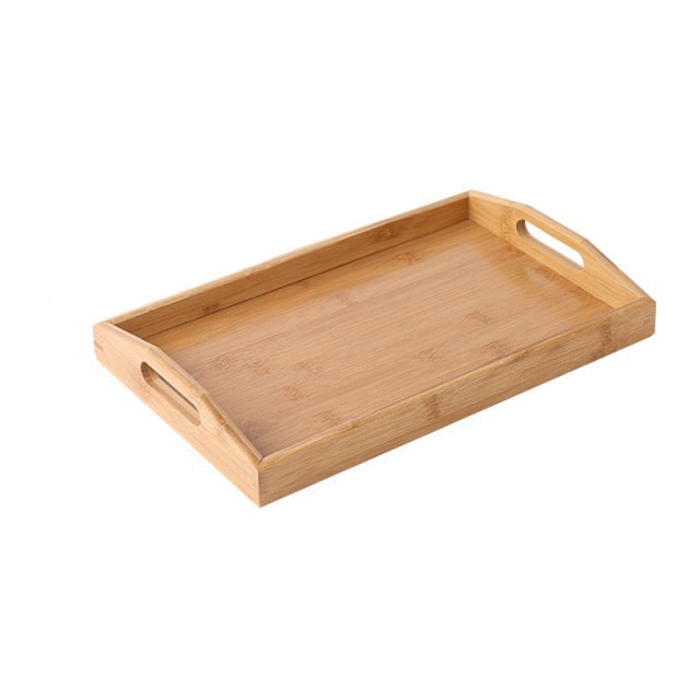 Plateau à Thé Rectangulaire en Bois Bambou