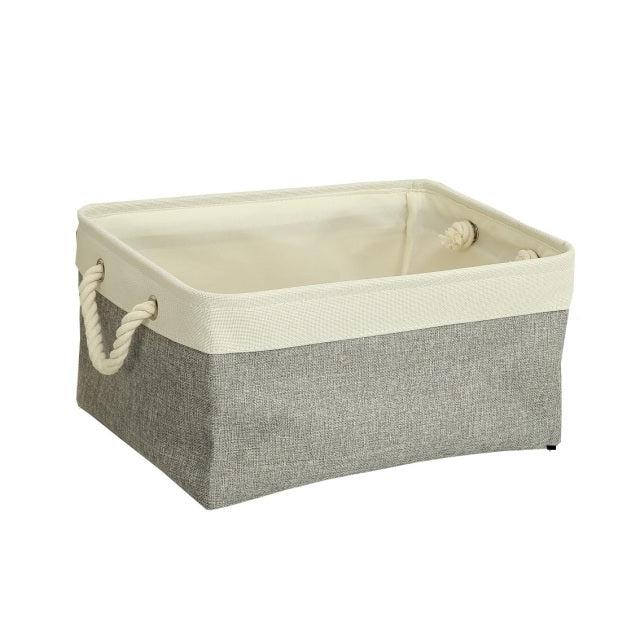 Paniers de rangement cubiques pliants en lin