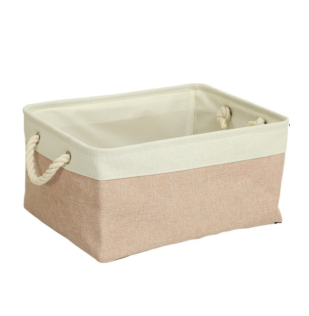 Paniers de rangement cubiques pliants en lin