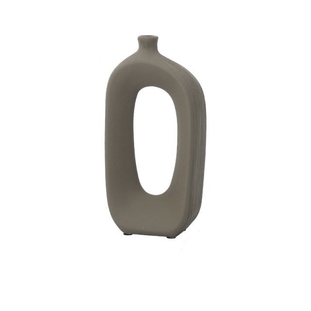 Vase vintage en céramique brossée de style nordique