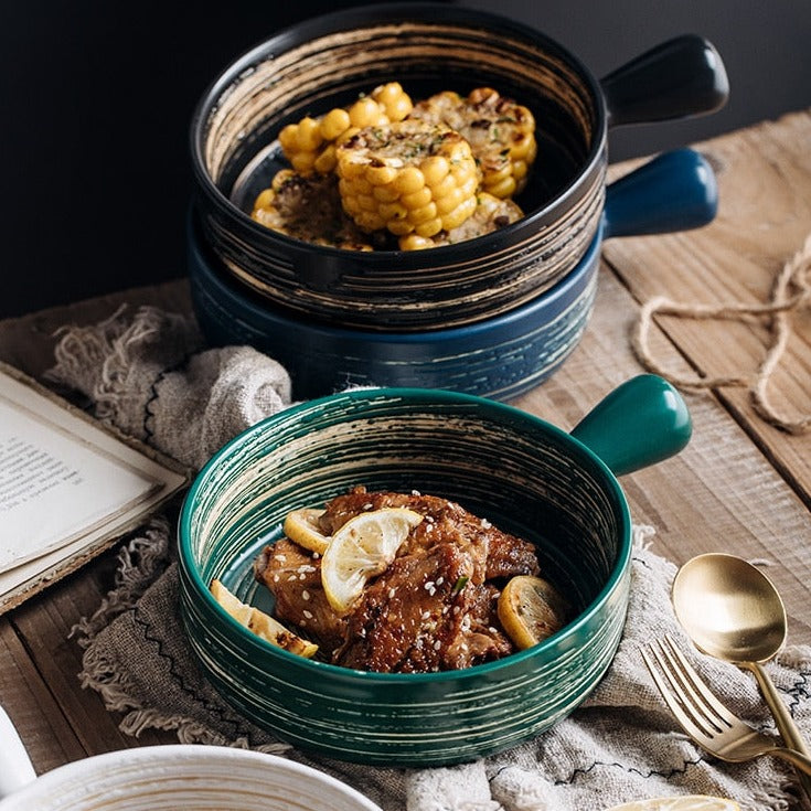 Bols en céramique nordique avec poignée élégante