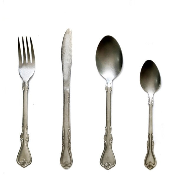 Ensemble de vaisselle rétro en acier inoxydable