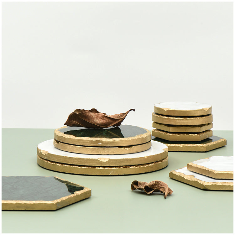 Plateaux en marbre naturel doré