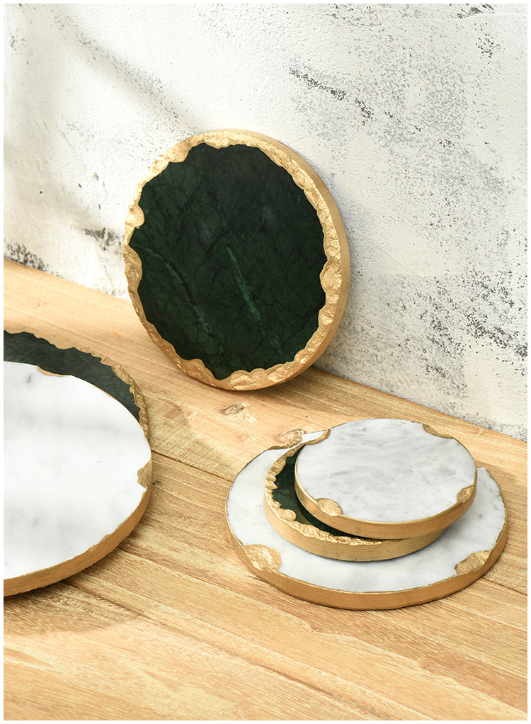 Plateaux en marbre naturel doré