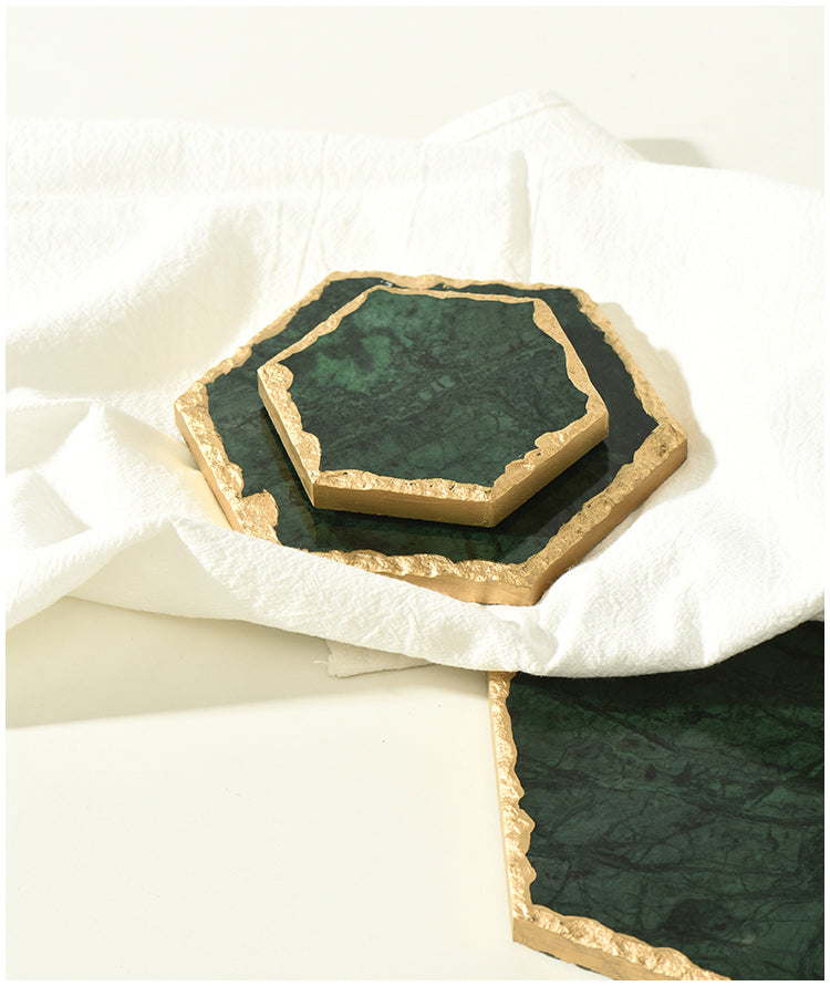 Plateaux en marbre naturel doré