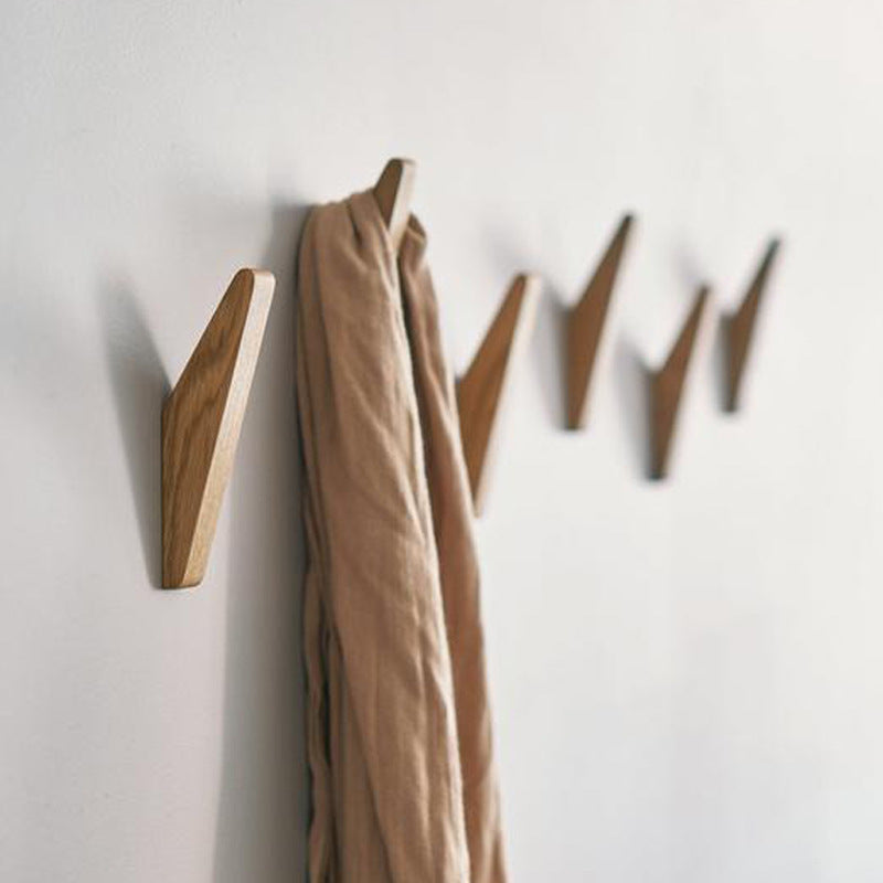 Porte-manteau mural en bois naturel