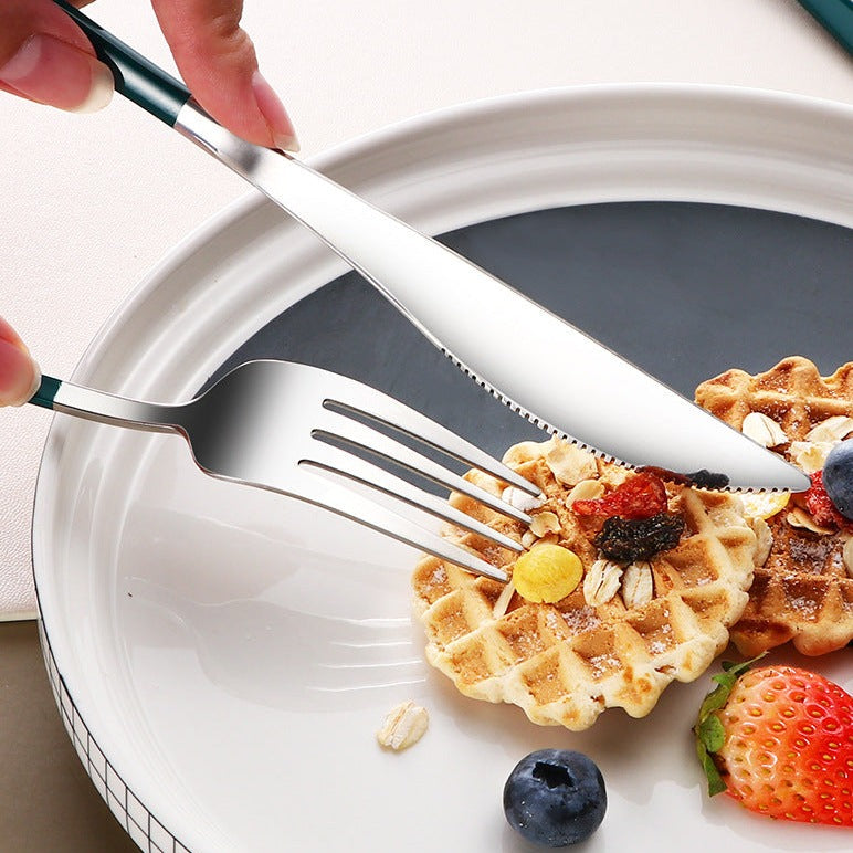 Ensemble de vaisselle en acier inoxydable écologique avec étui