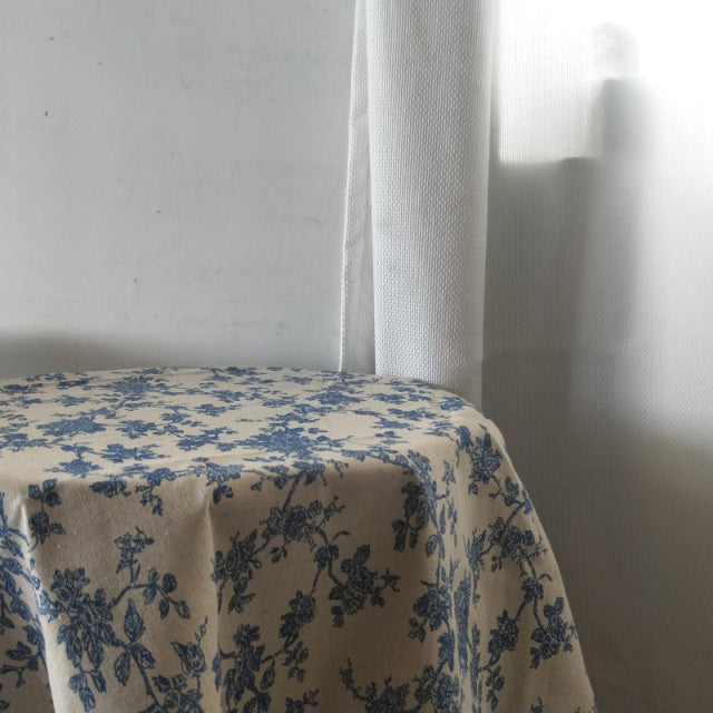 Nappe de table en coton et lin à motifs floraux