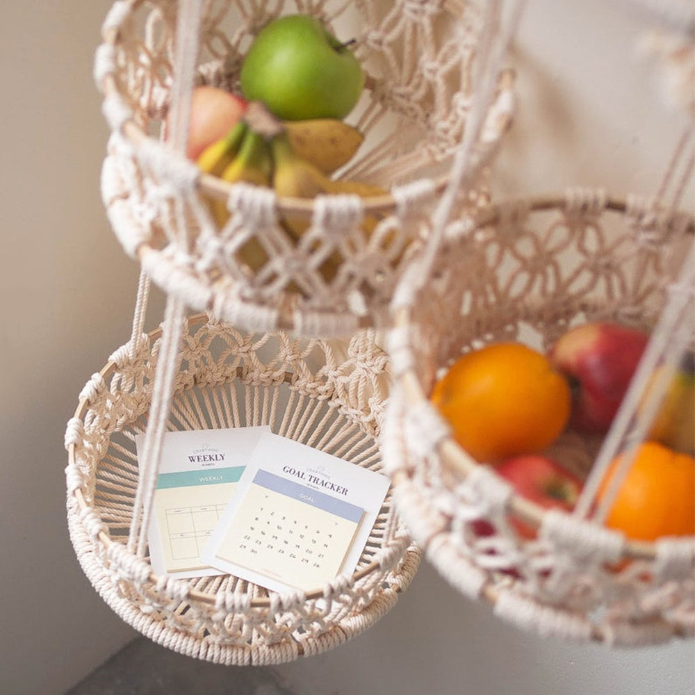 Panier Suspendu Macramé