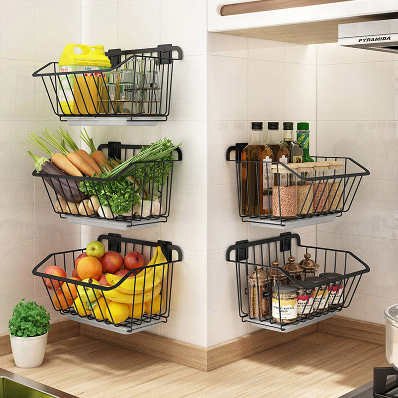 Panier de rangement de cuisine en acier inoxydable