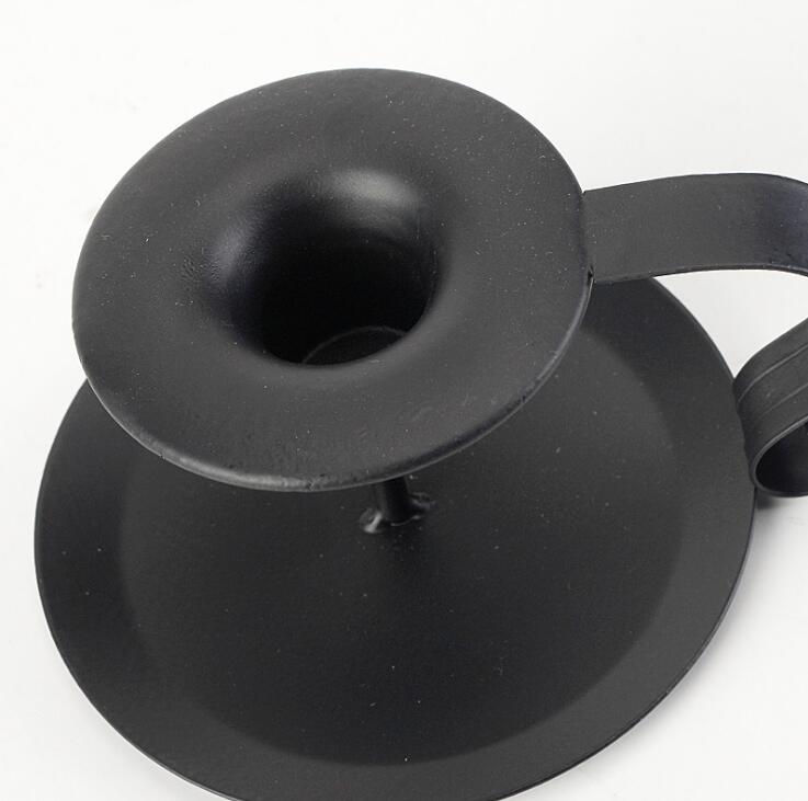 Bougeoir Mate en fer noir de style européen