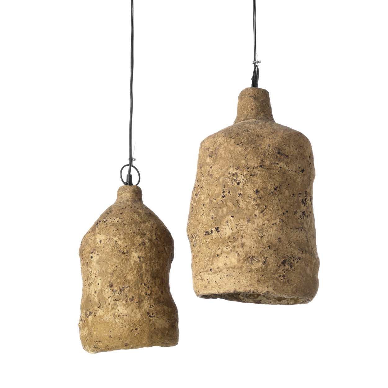 Two The Moloko Pendants - Mud - S and L sizes on a white background