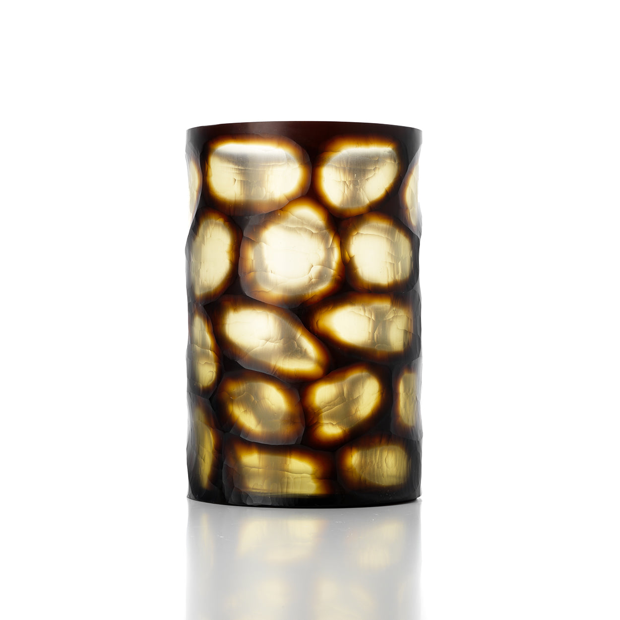 Decorative glass vase in XL size on a white background