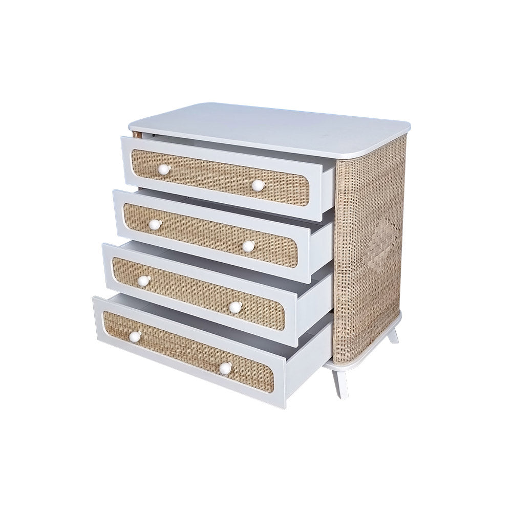 COQUILLAGE Chest of Drawers White Opened Drawers