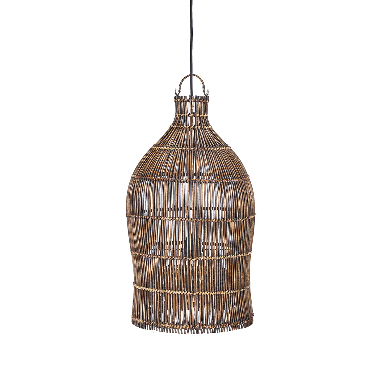 The Woven Bell Pendant - Dark Walnut S Size