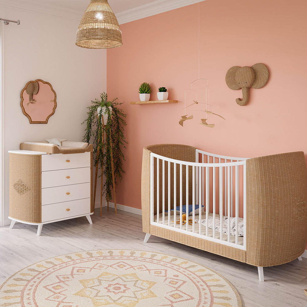 COQUILLAGE Chest of Drawers with Baby Crib Interior