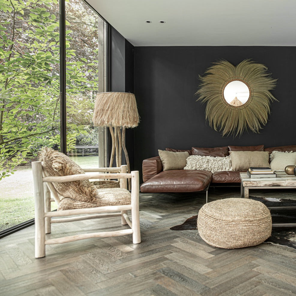 THE RAFFIA FLORES Pouffe - Natural Interior