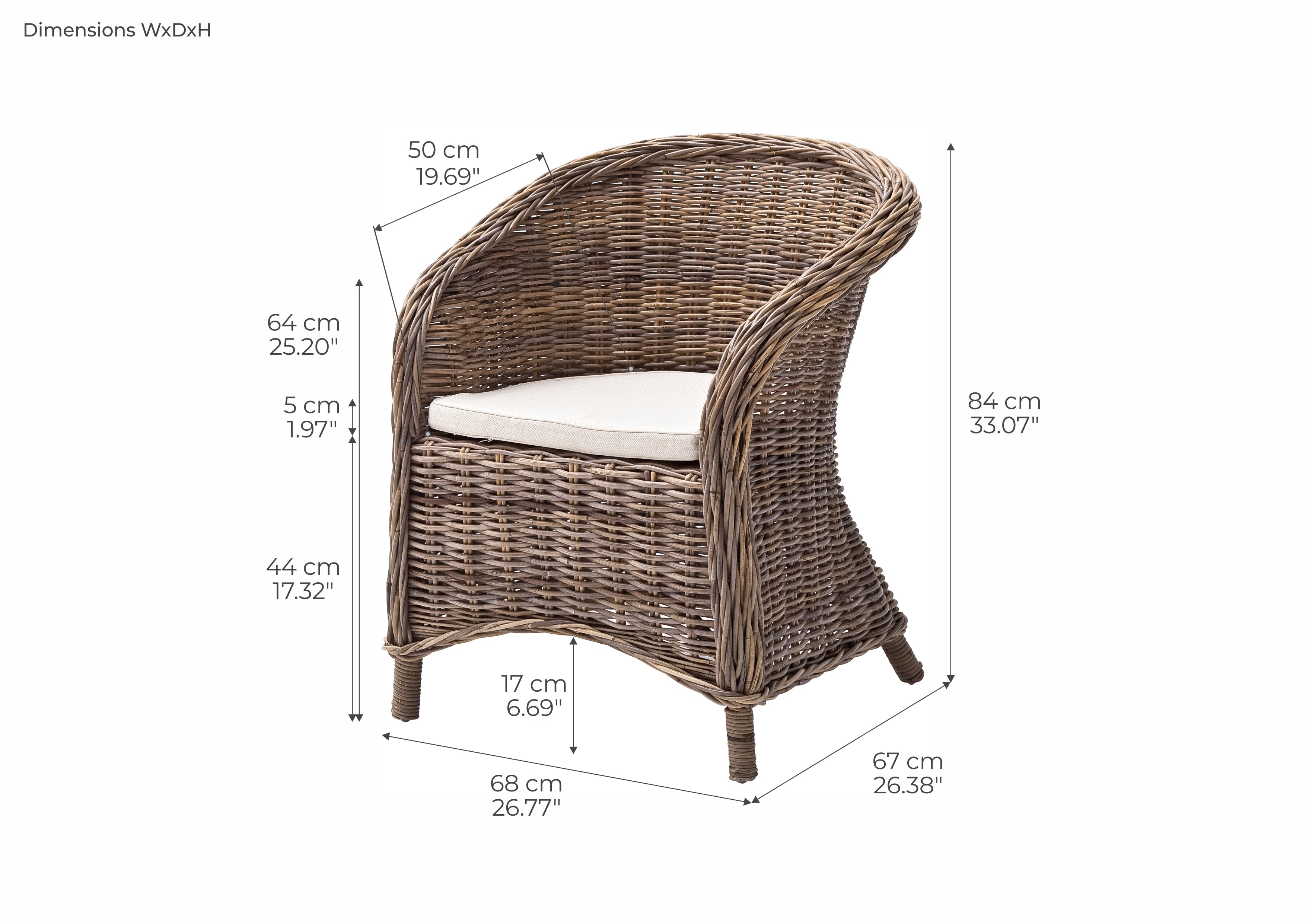 Bonsun Armchair Dimensions