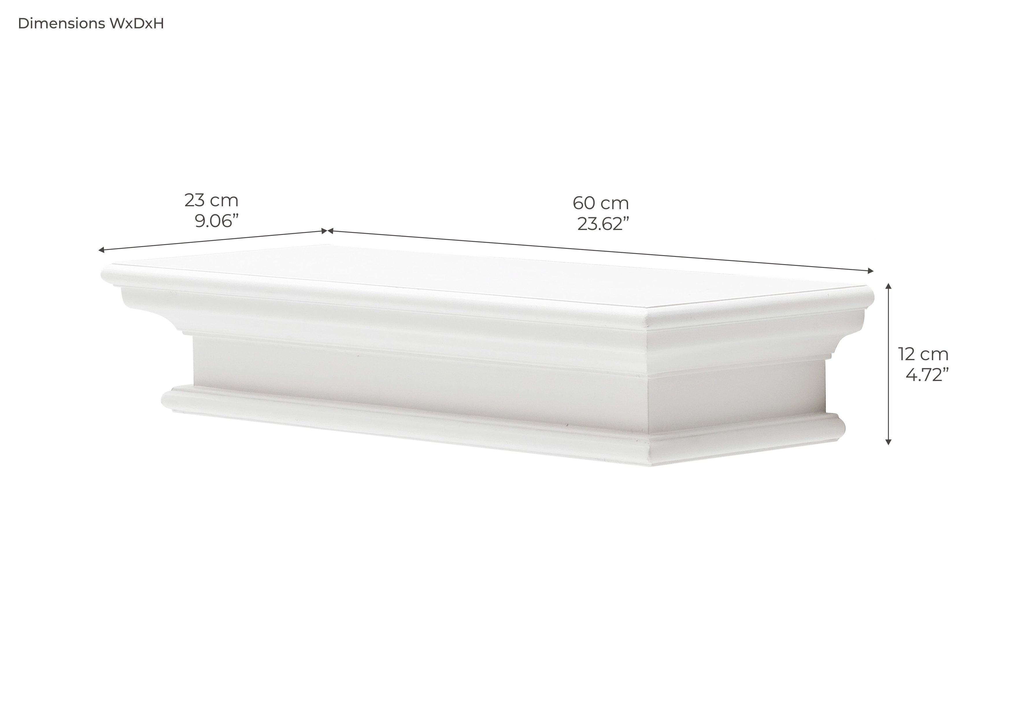 HALIFAX Wall Shelf Medium Dimensions