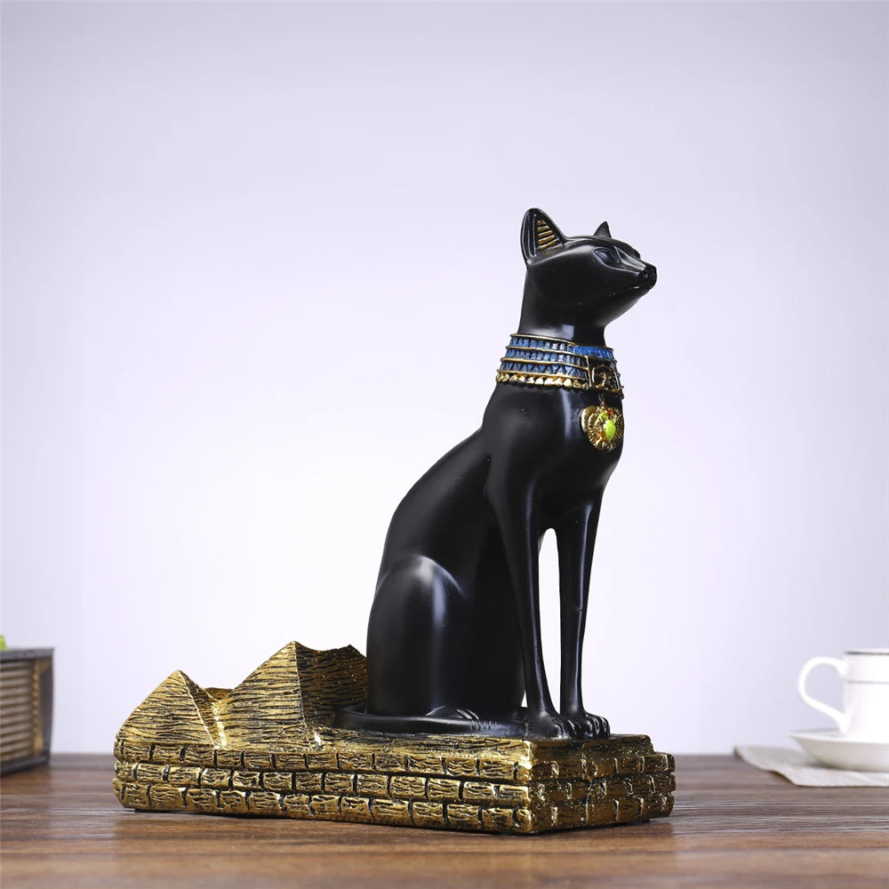 Porte-bouteille égyptien en forme de dieu chat