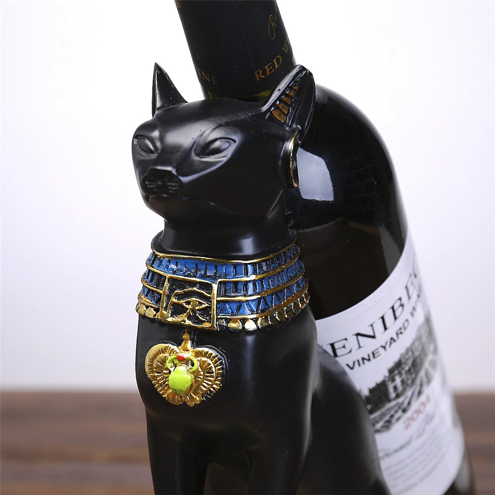 Porte-bouteille égyptien en forme de dieu chat